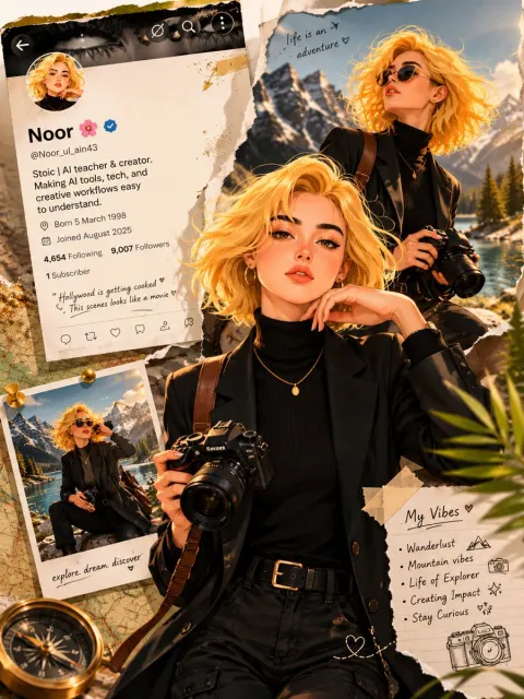 Luxury Travel Influencer Collage Poster
