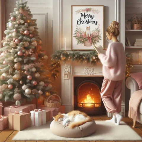 Cozy Christmas Living Room Scene