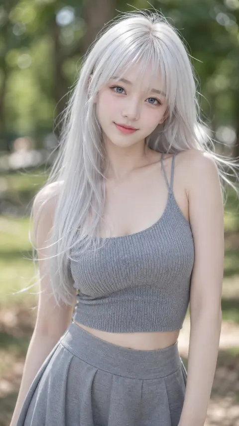 Dreamy Kpop Idol Portrait in Park