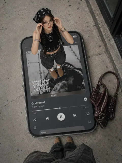 Giant Phone Street Fashion Illusion