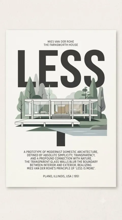 Mies Minimalist Architecture Poster