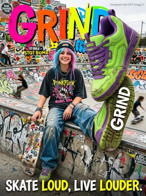 Gen Z Skater Girl Grind Poster