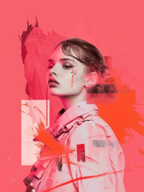 Pink and Red Collage Web Design for Fashion Course Brand