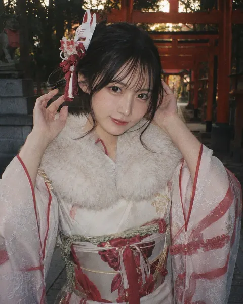 Cinematic Shrine Maiden Film Portrait