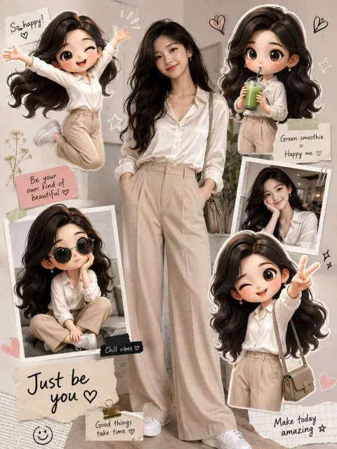Chibi Collage Fashion Shoot