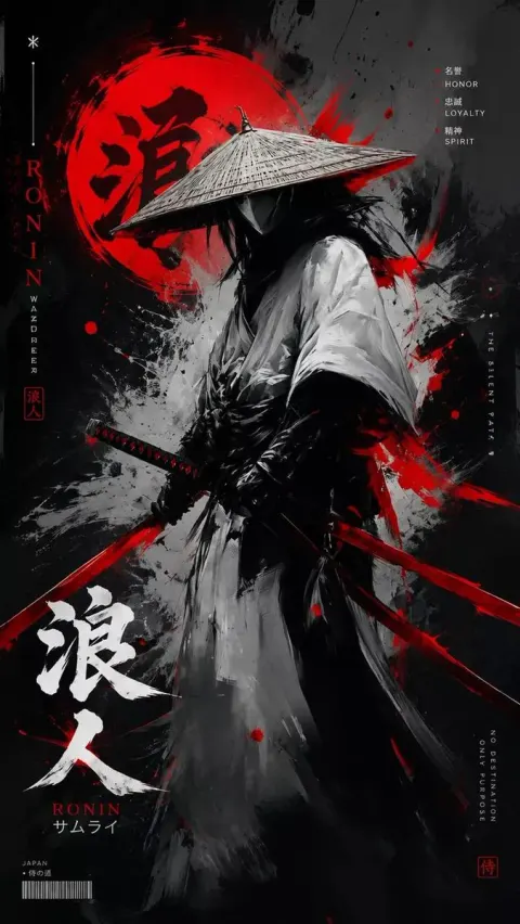 Dark Ronin Ink Splash Poster Art
