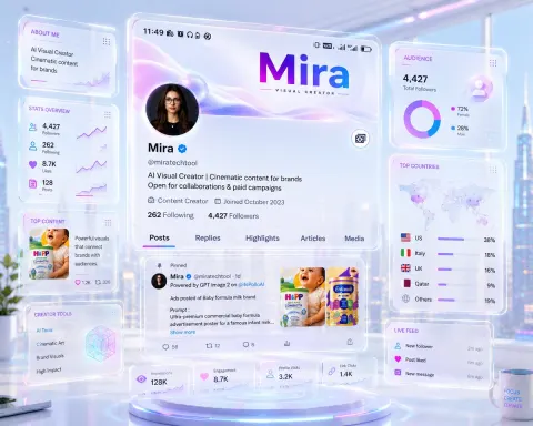Futuristic Hologram Social Media Interface