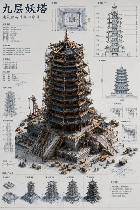 Nine-Story Tower Miniature Blueprint