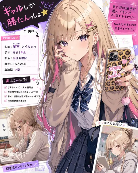 Gyaru Honor Student Character Design
