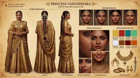 Indian Warrior Character Design Reference