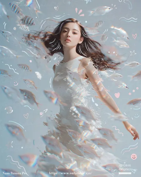 Dreamy Underwater Ethereal Portrait