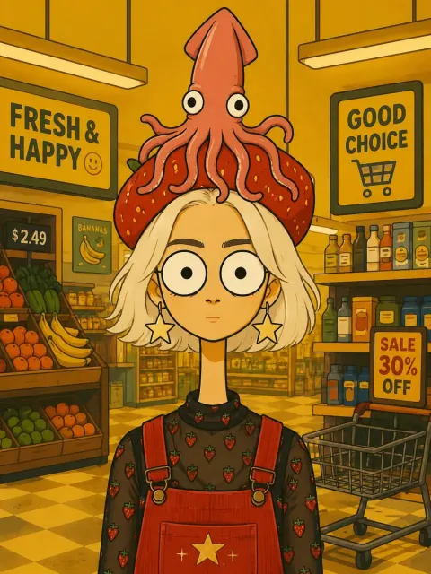 Bizarre Flat Cartoon Portrait