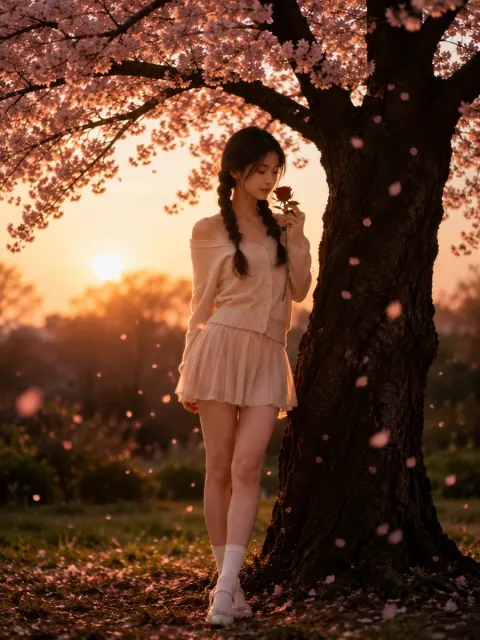 Cherry Blossom Rose Portrait