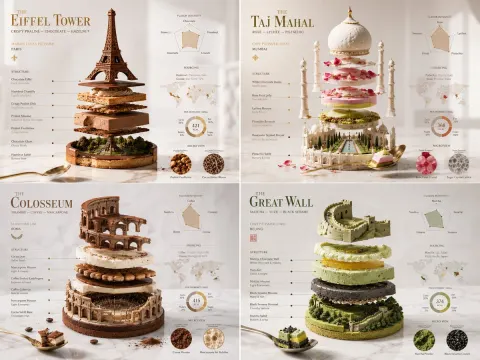 World Monuments in Pastry Art