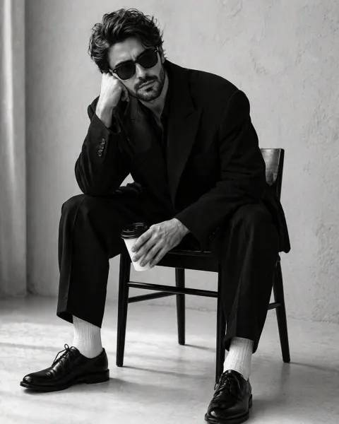 Moody Monochrome Studio Portrait