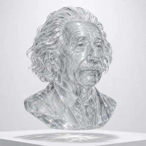 Crystal Glass Sculpture Bust Render