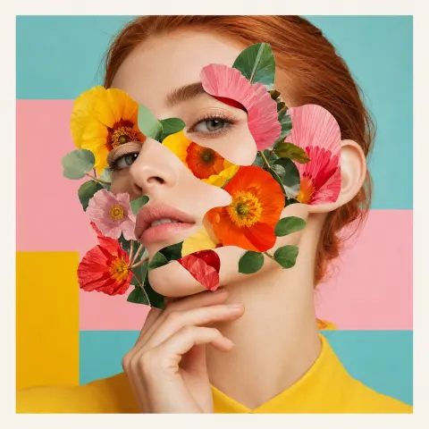 Floral Collage Beauty Portrait