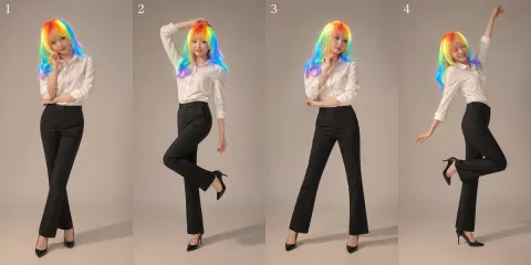 Rainbow Neon Fashion Four-Panel
