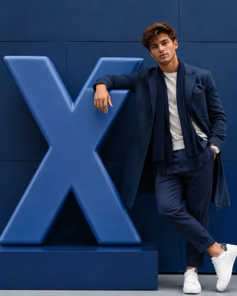 Stylish Man With Brand Logo
