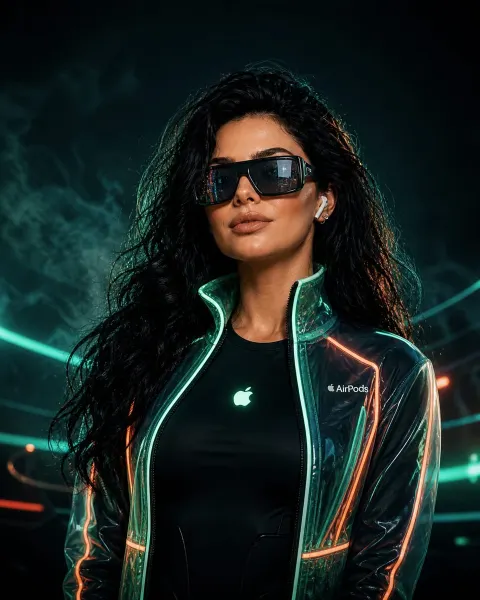 Neon Cyberpunk Fashion Portrait