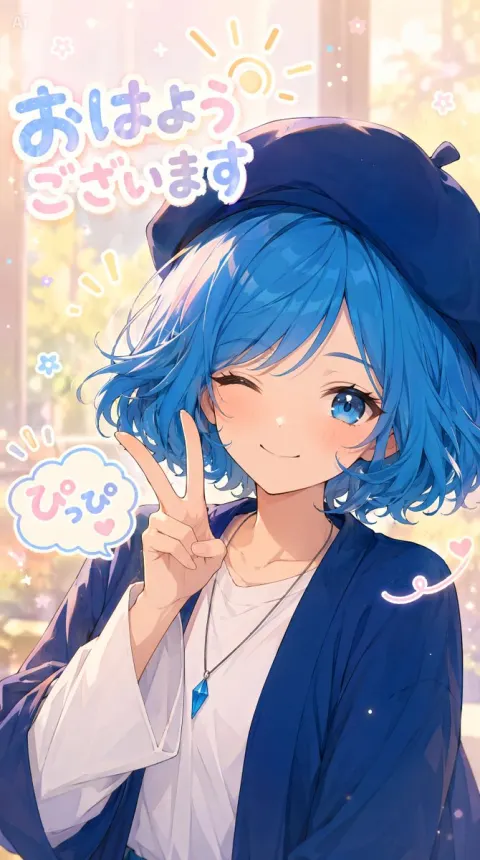 Pastel Anime Morning Greeting