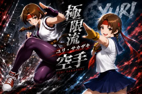 Fighting Schoolgirl Twin Battle Stance