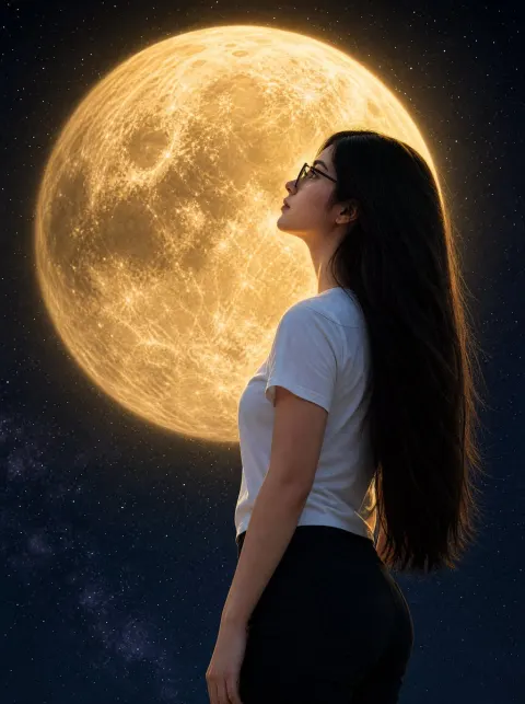Moonlit Stargazer Portrait