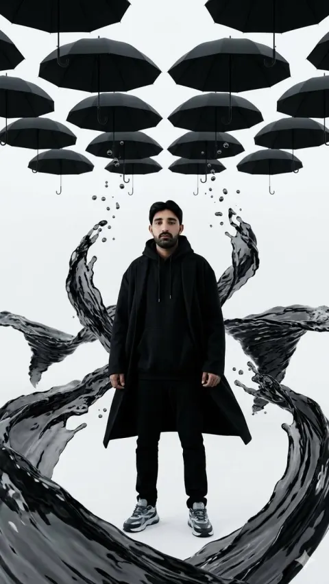 Gravity-Defying Black Water Portrait