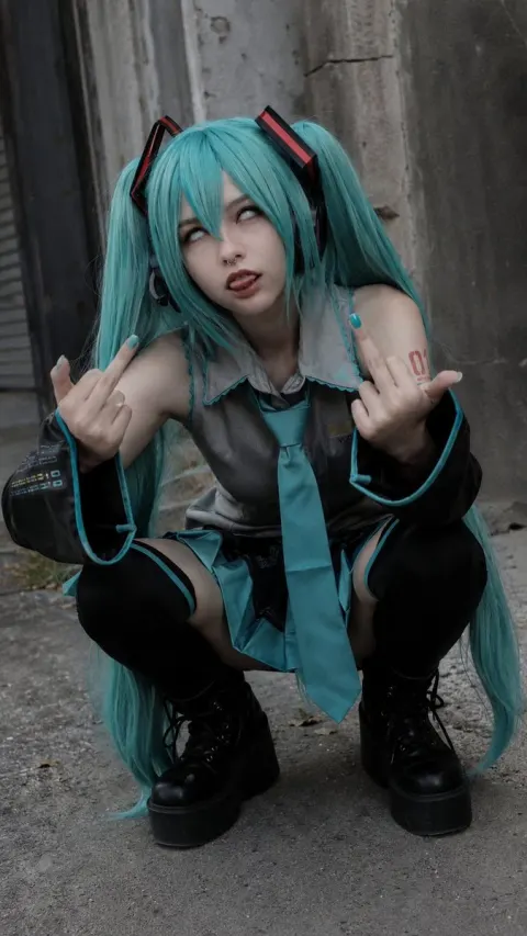 Rebellious Anime Girl Selfie