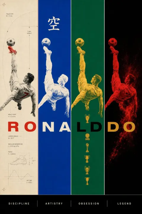 Ronaldo Four Color Sports Poster Art