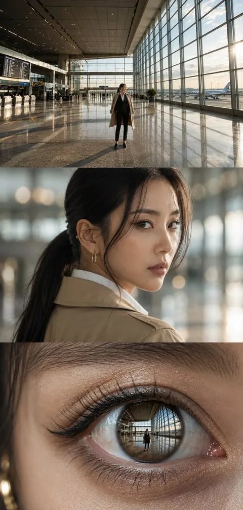 Golden Hour Airport Triptych