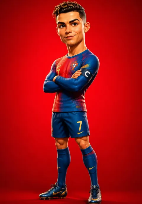 Confident 3D Football Star Character