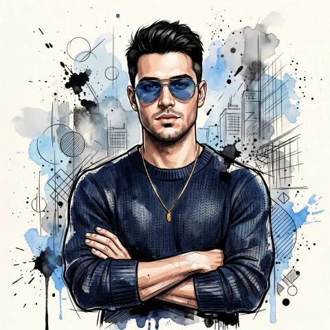 Stylish Watercolor Portrait Illustration