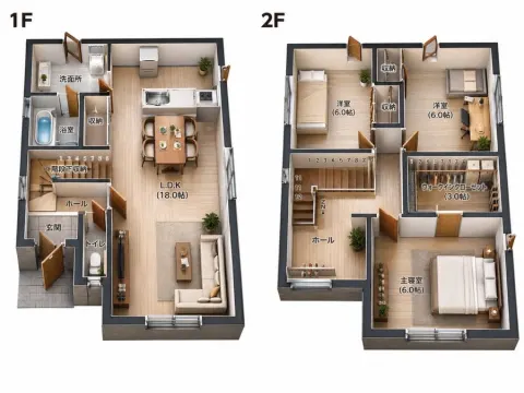 Japanese House 3D Floor Plan