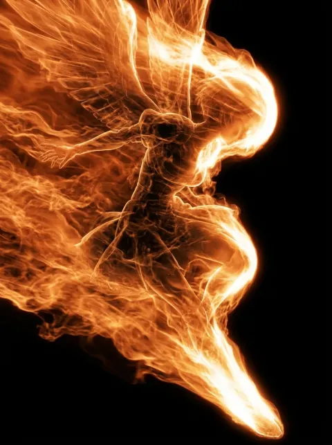 Blazing Fire Angel Descending