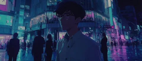 Neon Rain Night Silent Youth