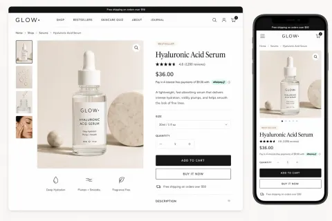 Minimal Luxury Skincare Page Mockup