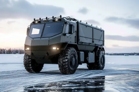 Self-Driving Electric Military Cargo Truck Concept
