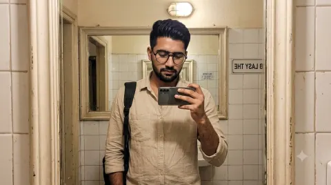 Handsome Man Mirror Selfie