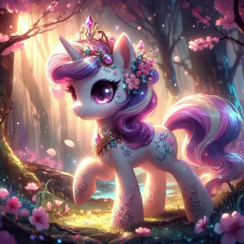 Cherry Blossom Wonderland My Little Pony in Magic Forest