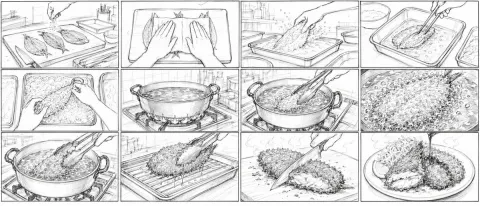 Anime Cooking Storyboard Sketch