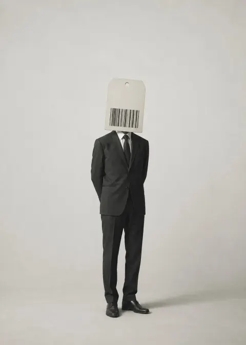 Surreal Barcode Head Satire