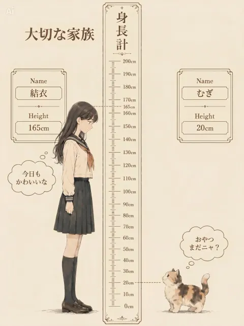 Nostalgic Height Chart Illustration