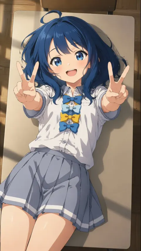 Anime Girl On Classroom Desk