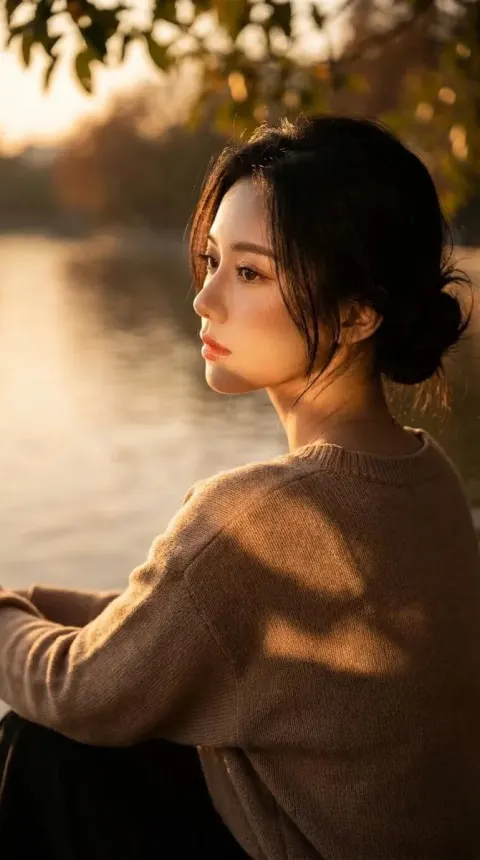 Golden Hour Portrait by the Lake
