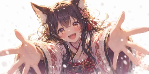 Fox Girl Welcoming Hug
