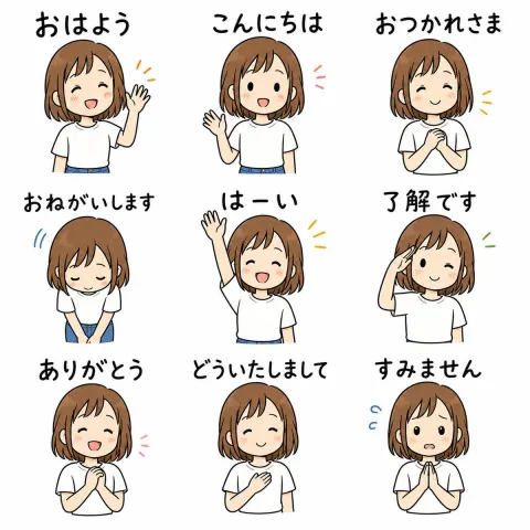 Cute Japanese LINE Sticker Sheet
