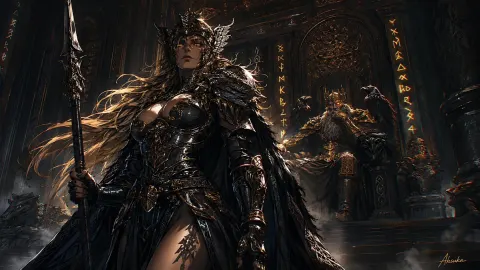 Dark Norse Valkyrie Fantasy Wallpaper