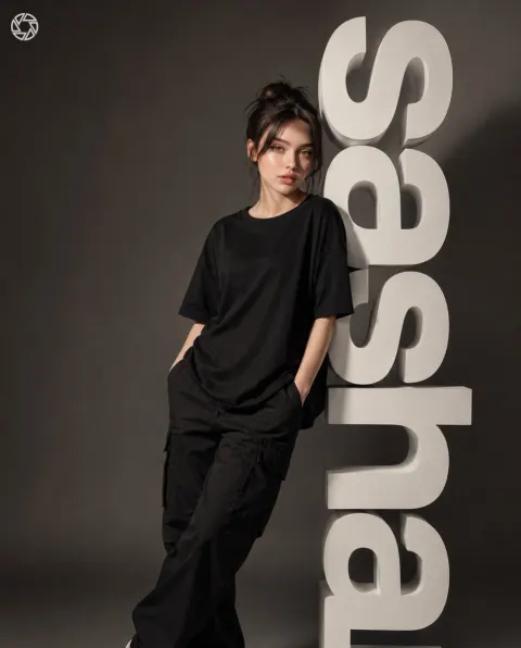 Fashion Portrait with 3D Typography