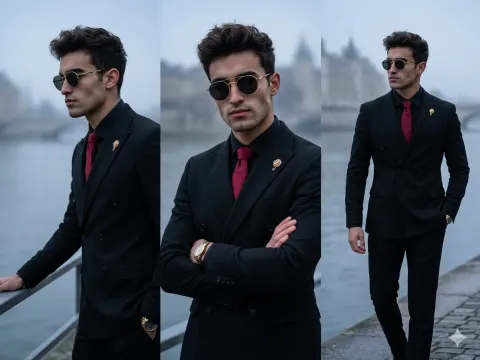 Stylish Men's Portrait Collage